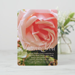 Tarjeta de agradecimiento a la rosa rosa rosa del