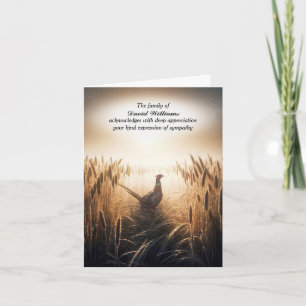 Tarjeta de agradecimiento a la simpatía de los fai