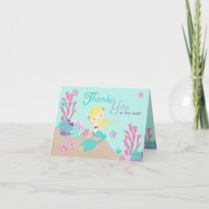 Tarjeta de agradecimiento a la sirena rubia