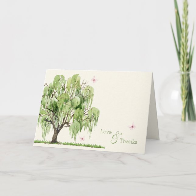 Tarjeta de agradecimiento a la suite Boda Willow (Anverso)