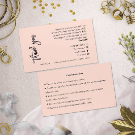 Tarjeta de agradecimiento a la tarjeta de Moda ros