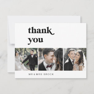 Tarjeta de agradecimiento a la tipografía negra mo