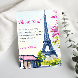 Tarjeta de agradecimiento a la Torre Eiffel de la