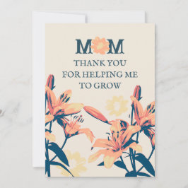 Tarjeta de agradecimiento a la vieja madre botánic