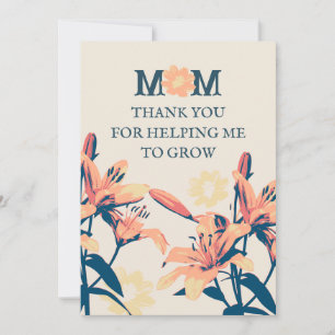 Tarjeta de agradecimiento a la vieja madre botánic