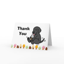 Tarjeta de agradecimiento a Labrador Negro Licando