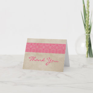 Tarjeta de agradecimiento a Lace Rústico Rosa