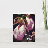 Tarjeta de agradecimiento a Lady Slipper Flowers P