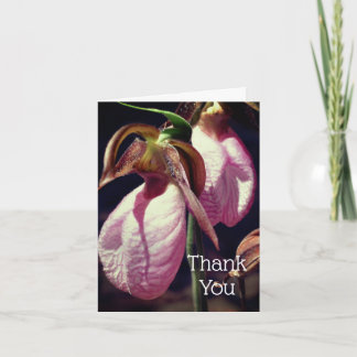 Tarjeta de agradecimiento a Lady Slipper Flowers P