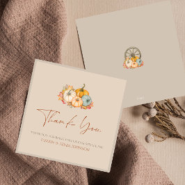 Tarjeta de agradecimiento a las calabazas de otoño