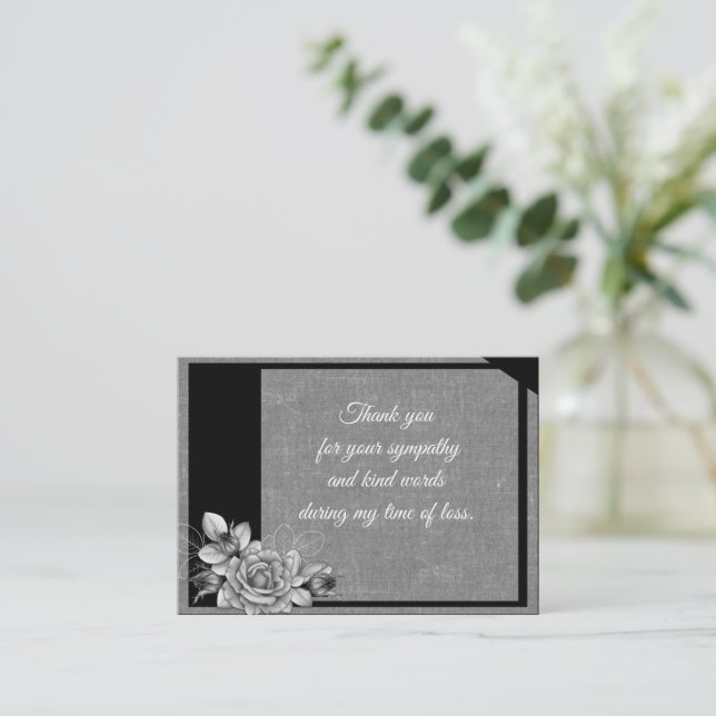 Tarjeta de agradecimiento a las flor de Rosa (Anverso de pie)