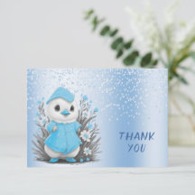 Tarjeta de agradecimiento a las flores azules del 