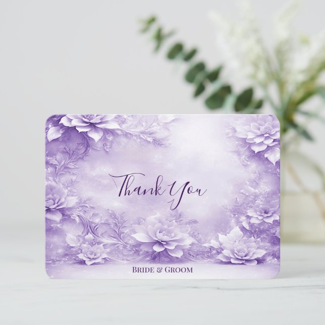Tarjeta de agradecimiento a las flores blancas mor (Anverso de pie)
