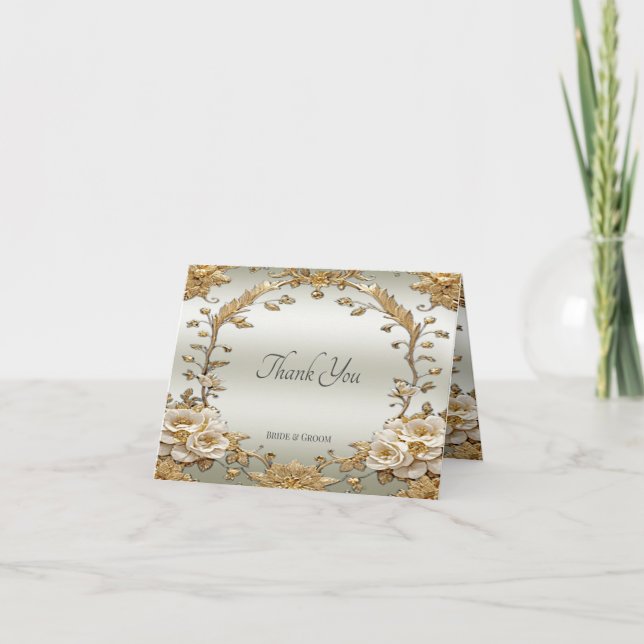 Tarjeta de agradecimiento a las Flores Blancas Orn (Anverso)