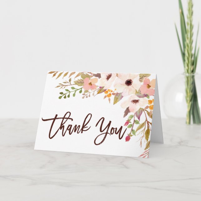 Tarjeta de agradecimiento a las flores bohemias ac (Anverso)