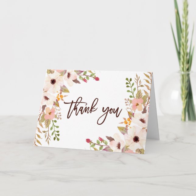 Tarjeta de agradecimiento a las flores bohemias ac (Anverso)