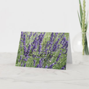 Tarjeta de agradecimiento a las flores de lavanda