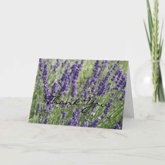 Tarjeta de agradecimiento a las flores de lavanda (Anverso)