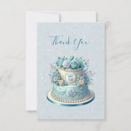 Tarjeta de agradecimiento a las flores de pastel a