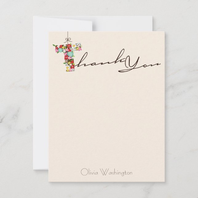 Tarjeta de agradecimiento a las flores de primaver (Anverso)