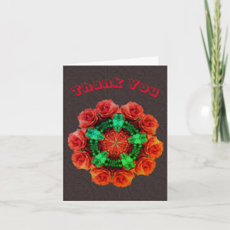 Tarjeta de agradecimiento a las flores rojas Kalei