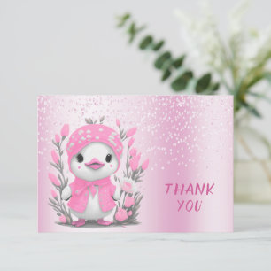 Tarjeta de agradecimiento a las flores rosadas del