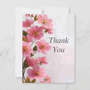 Tarjeta de agradecimiento a las flores rosas en gr