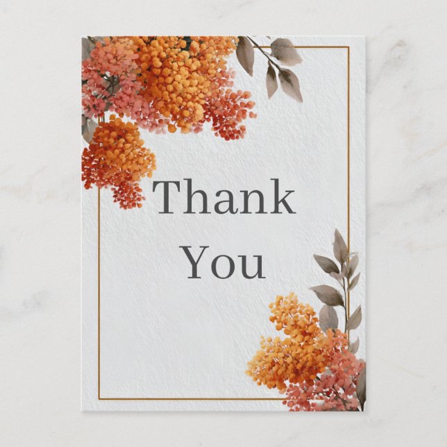 Tarjeta de agradecimiento a las flores y el borde  (Anverso)