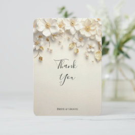 Tarjeta de agradecimiento a las hojas de oro flora