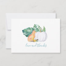 Tarjeta de agradecimiento a las hojas tropicales,