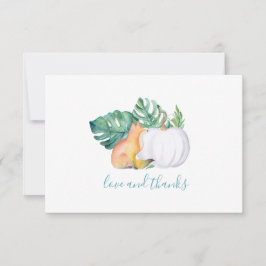 Tarjeta de agradecimiento a las hojas tropicales,