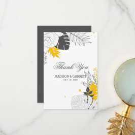 Tarjeta de agradecimiento a las hojas tropicales b