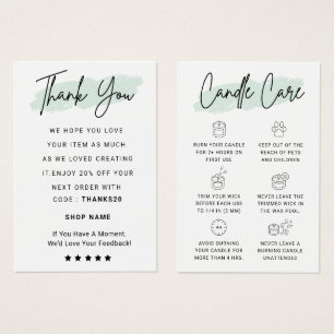 Tarjeta de agradecimiento a las Instrucciones de A