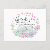 Tarjeta de agradecimiento a las mariposas elefante