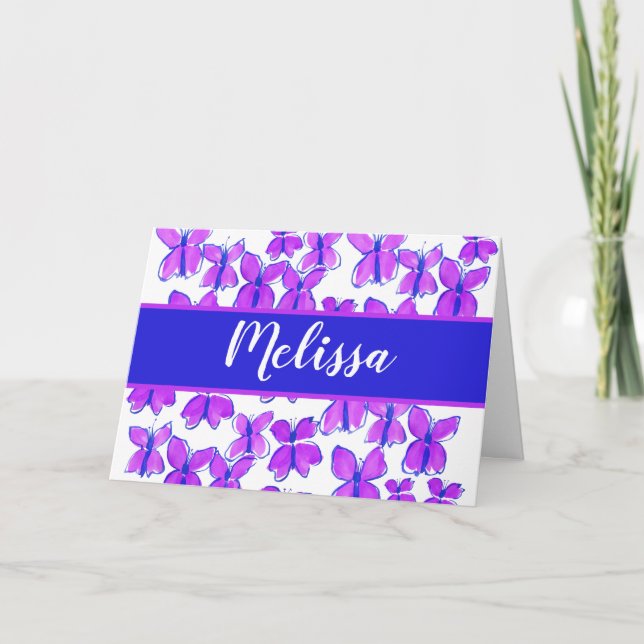 Tarjeta de agradecimiento a las mariposas personal (Anverso)