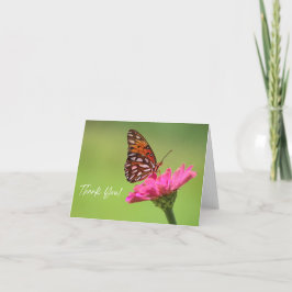 Tarjeta de agradecimiento a las mariposas y flores