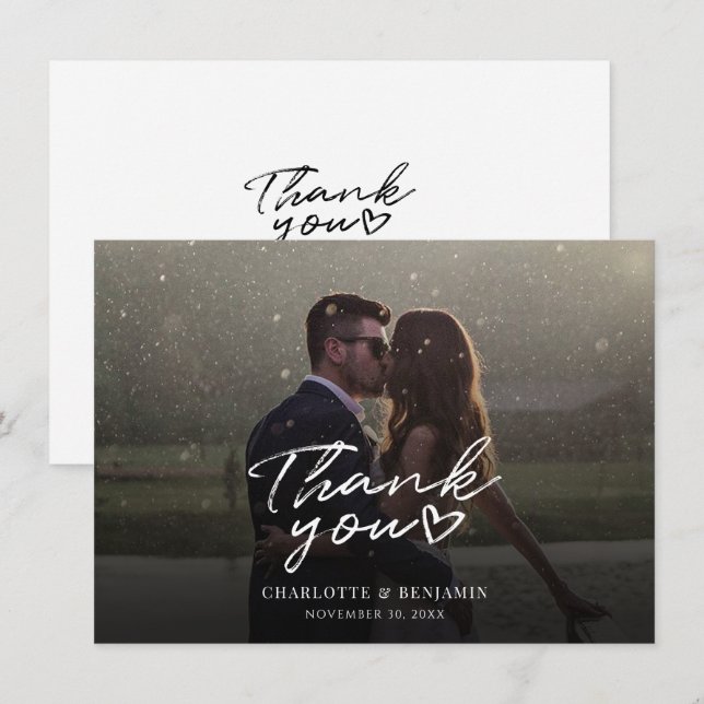 Tarjeta de agradecimiento a las parejas con letras (Anverso / Reverso)