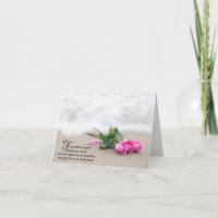 Tarjeta De Agradecimiento A Las Rosas Rosa En La P