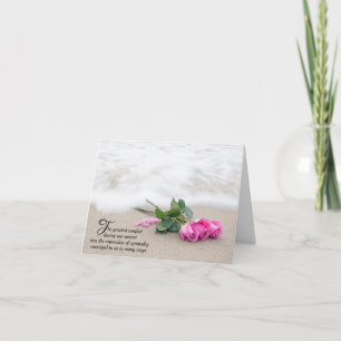 Tarjeta De Agradecimiento A Las Rosas Rosa En La P