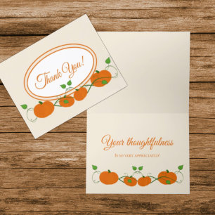 Tarjeta de agradecimiento a las Vinas de calabaza