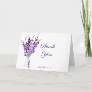 Tarjeta de agradecimiento a Lavanda color agua mor