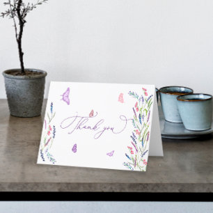 Tarjeta de agradecimiento a Lavender morado y mari