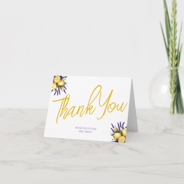 Tarjeta de agradecimiento a Lemon Bridal Shower (Anverso)