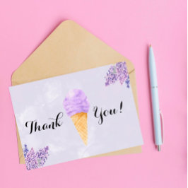 Tarjeta de agradecimiento a Lilac Ice Cream Bridal