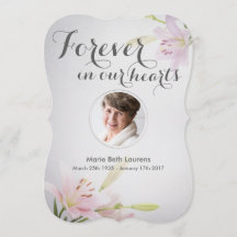 Tarjeta de agradecimiento a Lilies Sympathy Memori