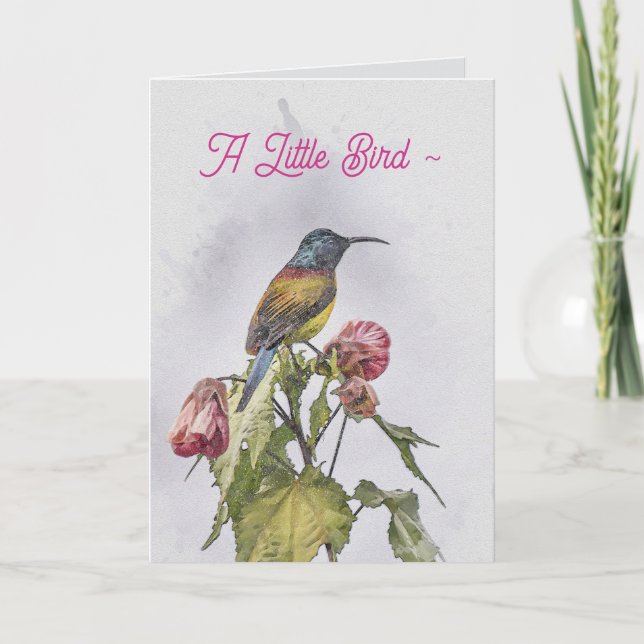TARJETA DE AGRADECIMIENTO A LITTLE BIRD GET WELL CARD (Anverso)