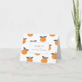 Tarjeta De Agradecimiento A Little Cutie Orange Gender Neutral Baby Shower
