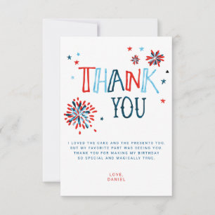 Tarjeta de agradecimiento a Little Firecracker del