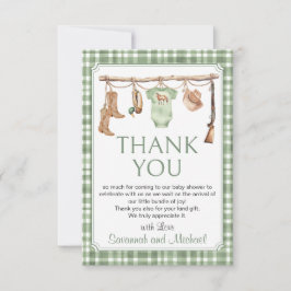 Tarjeta De Agradecimiento A Little Hunter Is On The Way Baby Shower