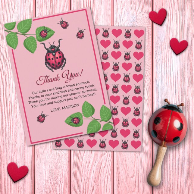 Tarjeta De Agradecimiento A Little Love Bug Is On The Way Ladybug (Subido por el creador)